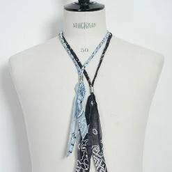 KAPITAL BANDANA NECKLACE | Gauze Fringe Necklace | Sax -HANSEN SHOP EK 1061 Bandana Fringe Necklace black 2 97d1a5d2 d9ac 438f 834f 805ab6c5f7b0