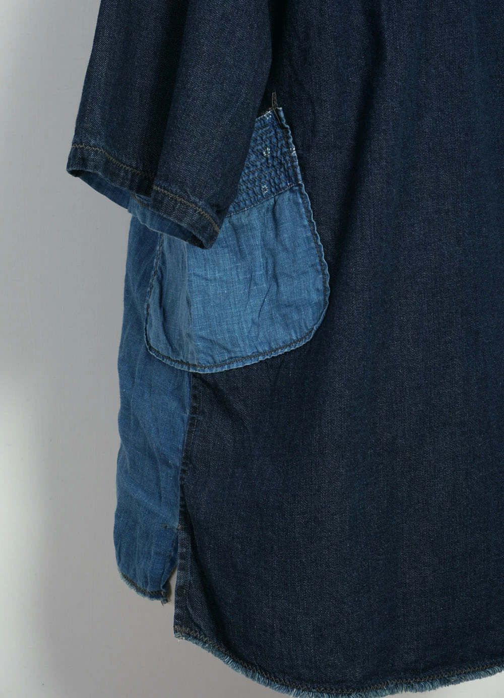 KAPITAL KATMANDU | Short Sleeve Patchwork Shirt | Indigo 7 KAPITAL KATMANDU | Short Sleeve Patchwork Shirt | Indigo - Image 5