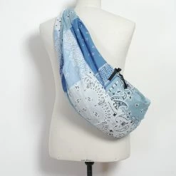 KAPITAL BEACH SNUFKIN | Gauze Bandana Bag | Sax -HANSEN SHOP EK 911 Gauze Bandana BEACH SNUFKIN BAG 3