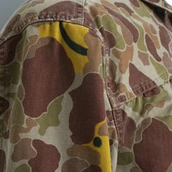 KAPITAL HAPPY PEEK-A-BOO | Herringbone Camo Jacket | Beige/Khaki -HANSEN SHOP K2209LJ024 Herringbone HAPPY PEEK A BOO Camo 1st JKT 3