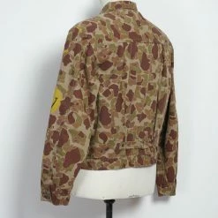 KAPITAL HAPPY PEEK-A-BOO | Herringbone Camo Jacket | Beige/Khaki -HANSEN SHOP K2209LJ024 Herringbone HAPPY PEEK A BOO Camo 1st JKT 4