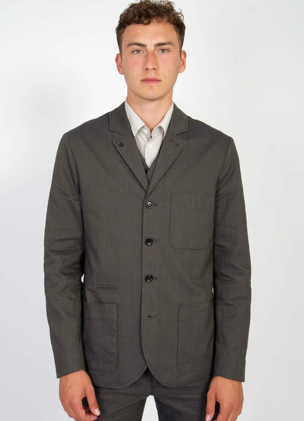 HANSEN GARMENTS ANKER | Casual Five Button Blazer | Khaki 3 HANSEN GARMENTS ANKER | Casual Five Button Blazer | Khaki - Image 2