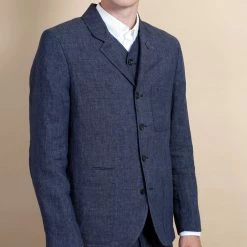 HANSEN GARMENTS ANKER | Casual Four Button Blazer | Blue Delave -HANSEN SHOP anker casual four button blazer blue delave hansen garments 269885