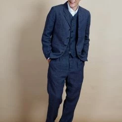 HANSEN GARMENTS ANKER | Casual Four Button Blazer | Blue Delave -HANSEN SHOP anker casual four button blazer blue delave hansen garments 544521