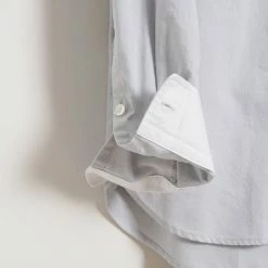 HANSEN GARMENTS ANTE | Collarless Shirt | Silver -HANSEN SHOP ante collarless shirt silver hansen garments 371150