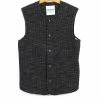 HANSEN GARMENTS BEN | Crew Neck Waistcoat | Black Hemp -HANSEN SHOP ben crew neck waistcoat black hemp hansen garments 798358