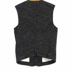 HANSEN GARMENTS BEN | Crew Neck Waistcoat | Black Hemp -HANSEN SHOP ben crew neck waistcoat black hemp hansen garments 955625