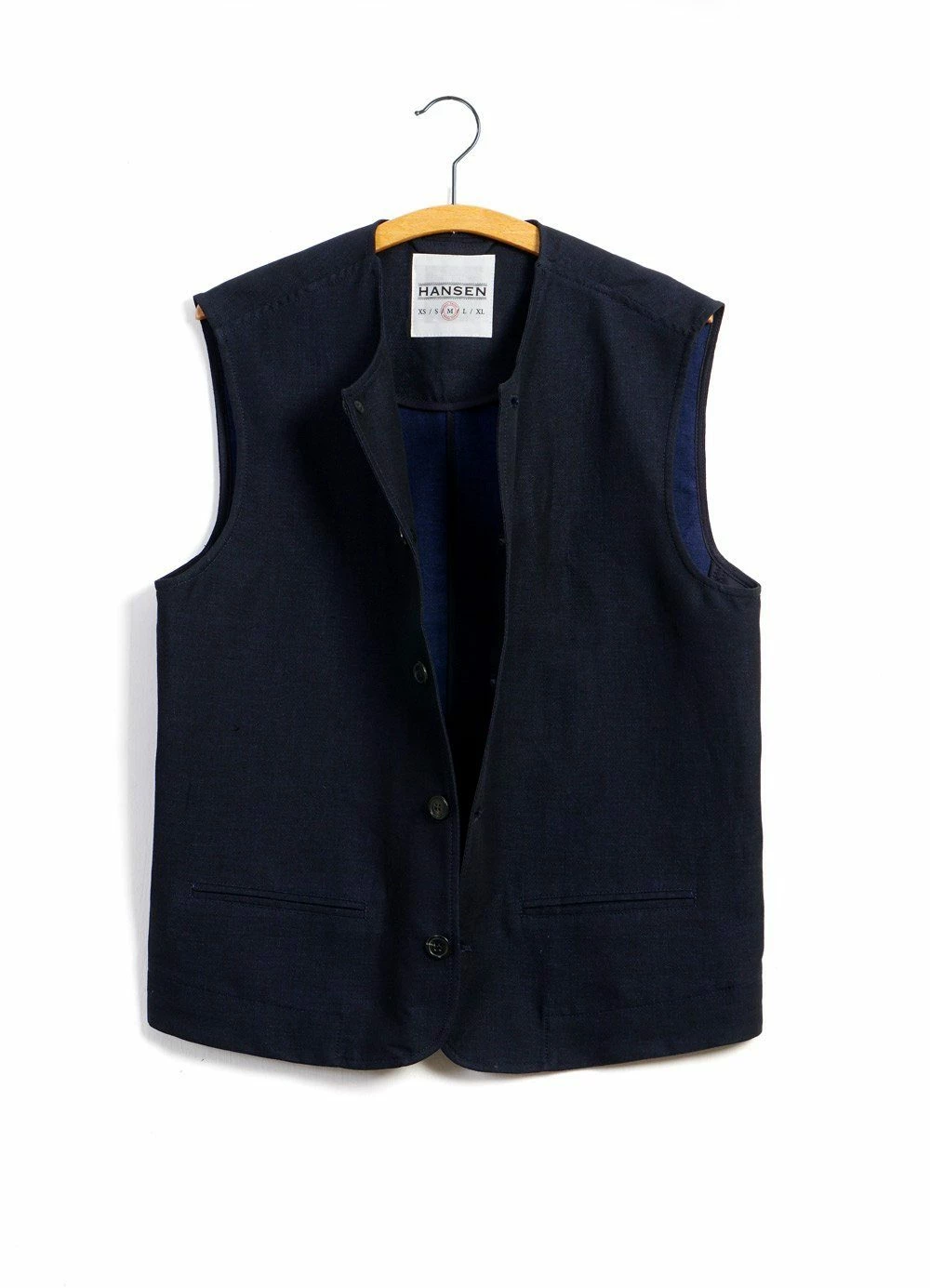 HANSEN GARMENTS BEN | Crewneck Waistcoat | 3-Tone Blue 4 HANSEN GARMENTS BEN | Crewneck Waistcoat | 3-Tone Blue - Image 2
