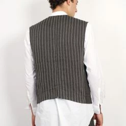 HANSEN GARMENTS BEN | Crewneck Waistcoat | Taupe Stripes 8 HANSEN GARMENTS BEN | Crewneck Waistcoat | Taupe Stripes -HANSEN SHOP ben crewneck waistcoat taupe stripes 144557