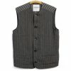 HANSEN GARMENTS BEN | Crewneck Waistcoat | Taupe Stripes
