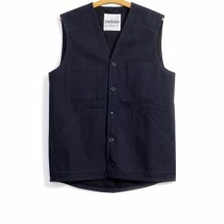 HANSEN GARMENTS BERNT | Wool Lined Work Vest | Black Indigo
