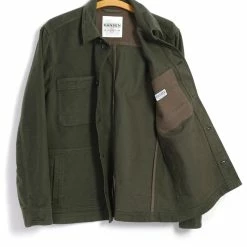 HANSEN GARMENTS BERTRAM | Refined Work Jacket | Dark Green -HANSEN SHOP bertram refined work jacket dark green hansen garments 600593