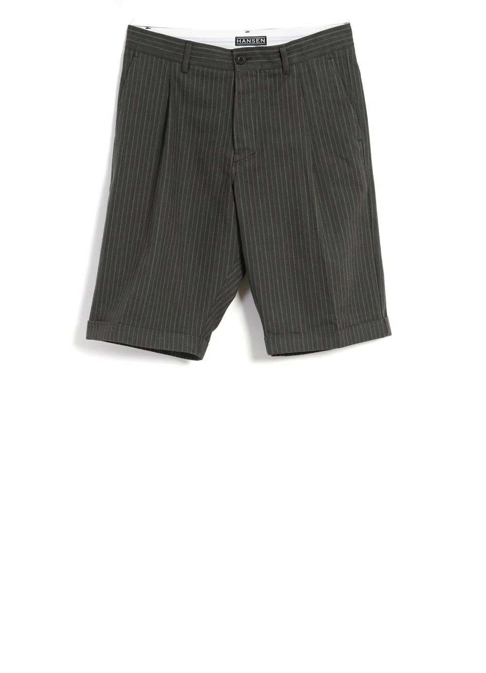HANSEN GARMENTS BIRK | Single Pleated Shorts | Khaki Pin 3 HANSEN GARMENTS BIRK | Single Pleated Shorts | Khaki Pin