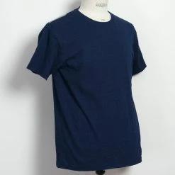 KAPITAL BLUE HANDS | IDG Jersey Crew T | Indigo -HANSEN SHOP blue hands idg jersey crew t indigo kapital 986608