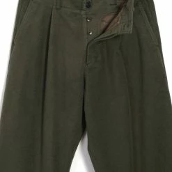 HANSEN GARMENTS BOBBY | Super Wide Pleated Trousers | Dark Green -HANSEN SHOP bobby super wide pleated trousers dark green hansen garments 220582