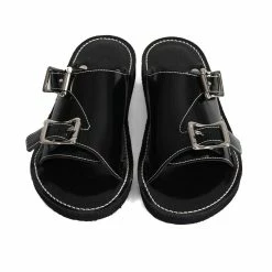 FERKER CALF LEATHER SANDAL | Buckle Sandal | Black