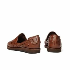 Chamula Cancun Leather Huarache | Slip On Vegetable Tanned Sandals | Brown 2 -HANSEN SHOP cancun leather huarache slip on vegetable tanned sandals brown 2 chamula 650008