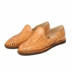 Chamula Cancun Leather Huarache | Slip On Vegetable Tanned Sandals | Tan 1 -HANSEN SHOP cancun leather huarache slip on vegetable tanned sandals tan 1 chamula 252999