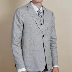 HANSEN GARMENTS CHRIS | Two Button Classic Blazer | Beach -HANSEN SHOP chris two button classic blazer beach hansen garments 583874