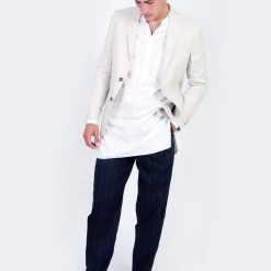 HANSEN GARMENTS CHRISTIAN | Formal 2 Button Blazer | Ecru -HANSEN SHOP christian formal 2 button blazer ecru i 470 388088