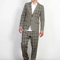 HANSEN GARMENTS CHRISTOFFER | Two Button Blazer | Mixed Check -HANSEN SHOP christoffer two button blazer mixed check 572918