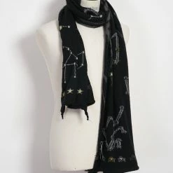 KAPITAL CONSTELLATION | Compressed Wool Scarf | Black -HANSEN SHOP constellation compressed wool scarf black kapital 243400