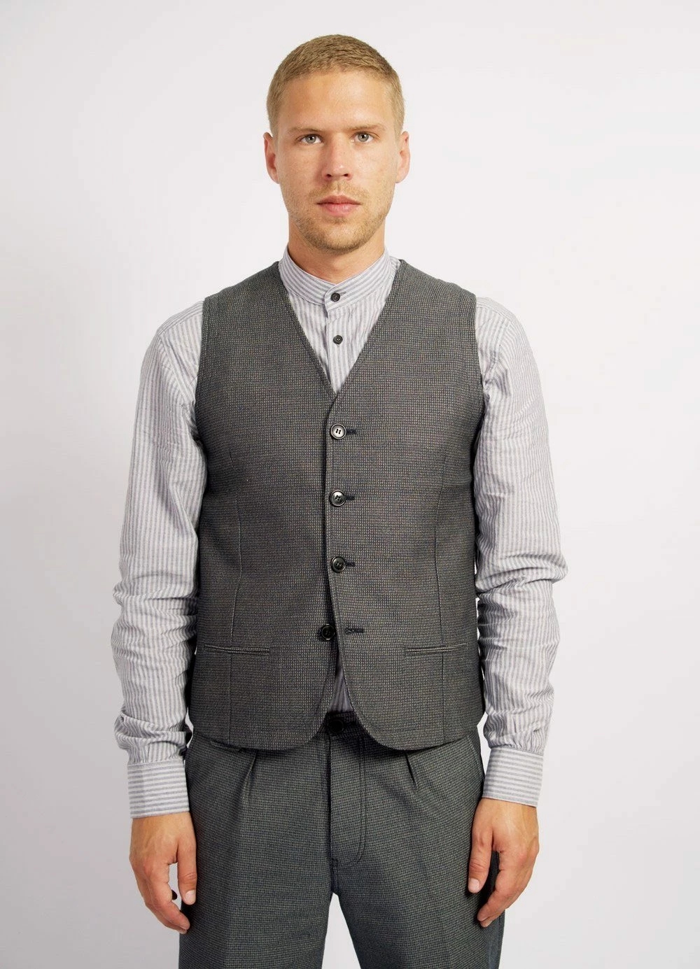HANSEN GARMENTS DANIEL | Classic Casual Vest | Indigo Grey 4 HANSEN GARMENTS DANIEL | Classic Casual Vest | Indigo Grey - Image 2