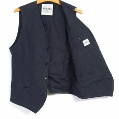 HANSEN GARMENTS DANIEL | Classic Waistcoat | Brushed Blue -HANSEN SHOP daniel classic waistcoat brushed blue hansen garments 337374