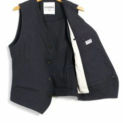 HANSEN GARMENTS DANIEL | Classic Waistcoat | Dark Blue -HANSEN SHOP daniel classic waistcoat dark blue hansen garments 488626