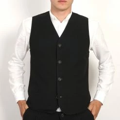 HANSEN SHOP -HANSEN SHOP daniel four button waistcoat black 279023