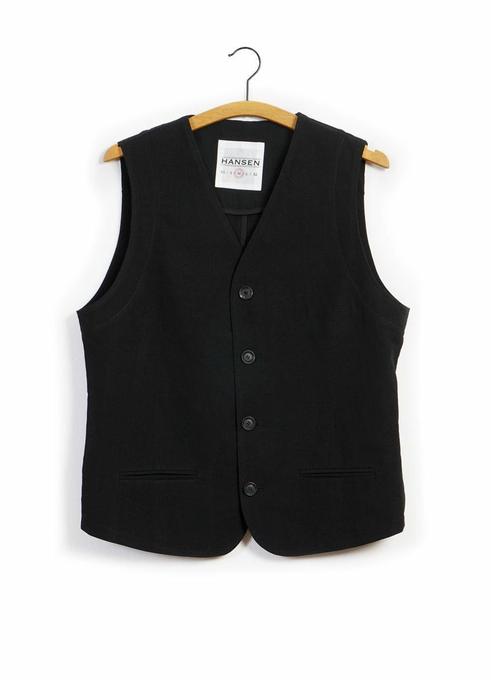 HANSEN GARMENTS DANIEL | Four Button Waistcoat | Black 3 HANSEN GARMENTS DANIEL | Four Button Waistcoat | Black
