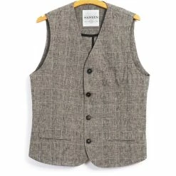 HANSEN GARMENTS DANIEL | Four Button Waistcoat | Check 2