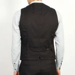 HANSEN GARMENTS DANIEL | Four Button Waistcoat | Coffee Melange -HANSEN SHOP daniel four button waistcoat coffee melange 461441