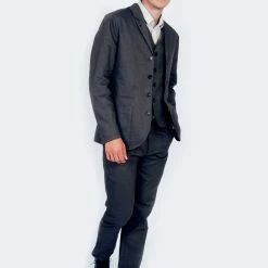 HANSEN GARMENTS DANIEL | Four Button Waistcoat | Khaki -HANSEN SHOP daniel four button waistcoat khaki 240 325675