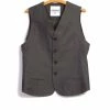 HANSEN GARMENTS DANIEL | Four Button Waistcoat | Khaki -HANSEN SHOP daniel four button waistcoat khaki 240 846748