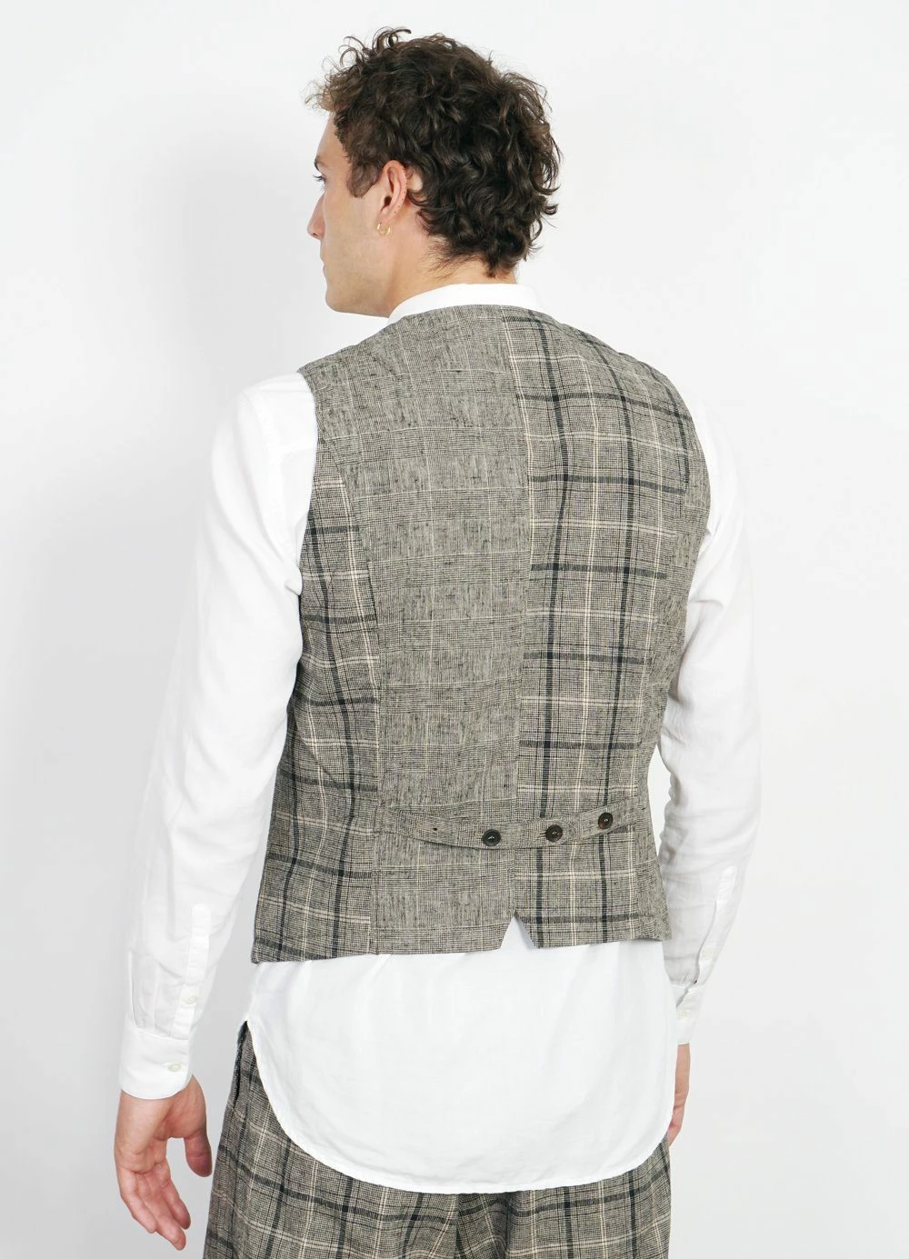 HANSEN GARMENTS DANIEL | Four Button Waistcoat | Mixed Check 5 HANSEN GARMENTS DANIEL | Four Button Waistcoat | Mixed Check - Image 3