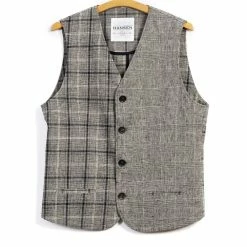 HANSEN GARMENTS DANIEL | Four Button Waistcoat | Mixed Check