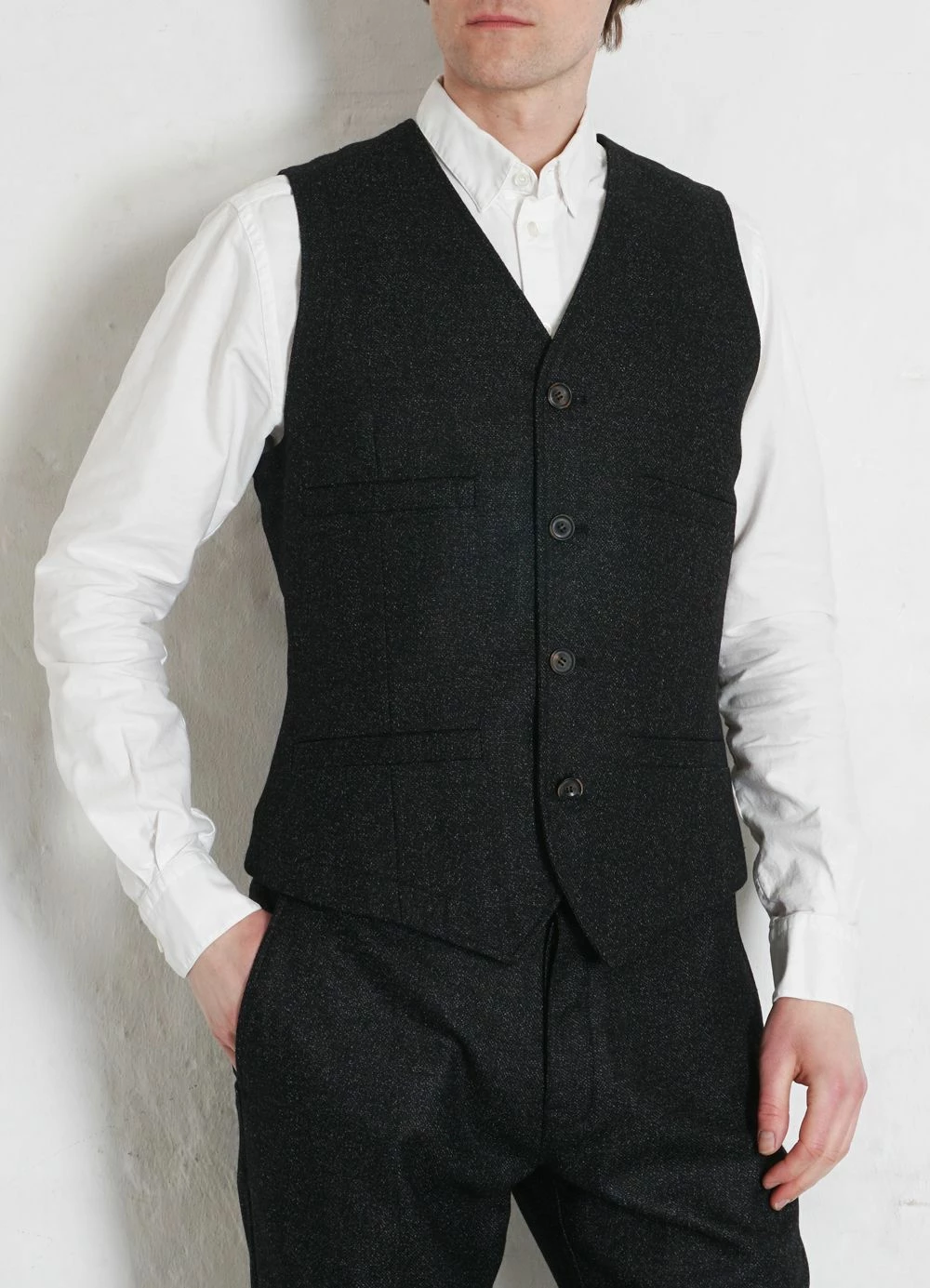 HANSEN GARMENTS DANNY | Classic Waistcoat | Black Marble 4 HANSEN GARMENTS DANNY | Classic Waistcoat | Black Marble - Image 2
