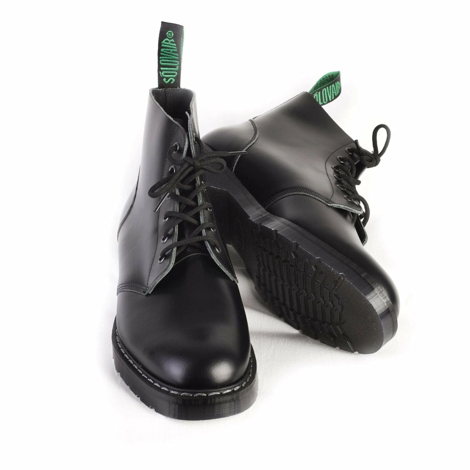 Solovair ASTRONAUT DERBY BOOT | 6 Eye Hi Shine | Black 4 Solovair ASTRONAUT DERBY BOOT | 6 Eye Hi Shine | Black - Image 2