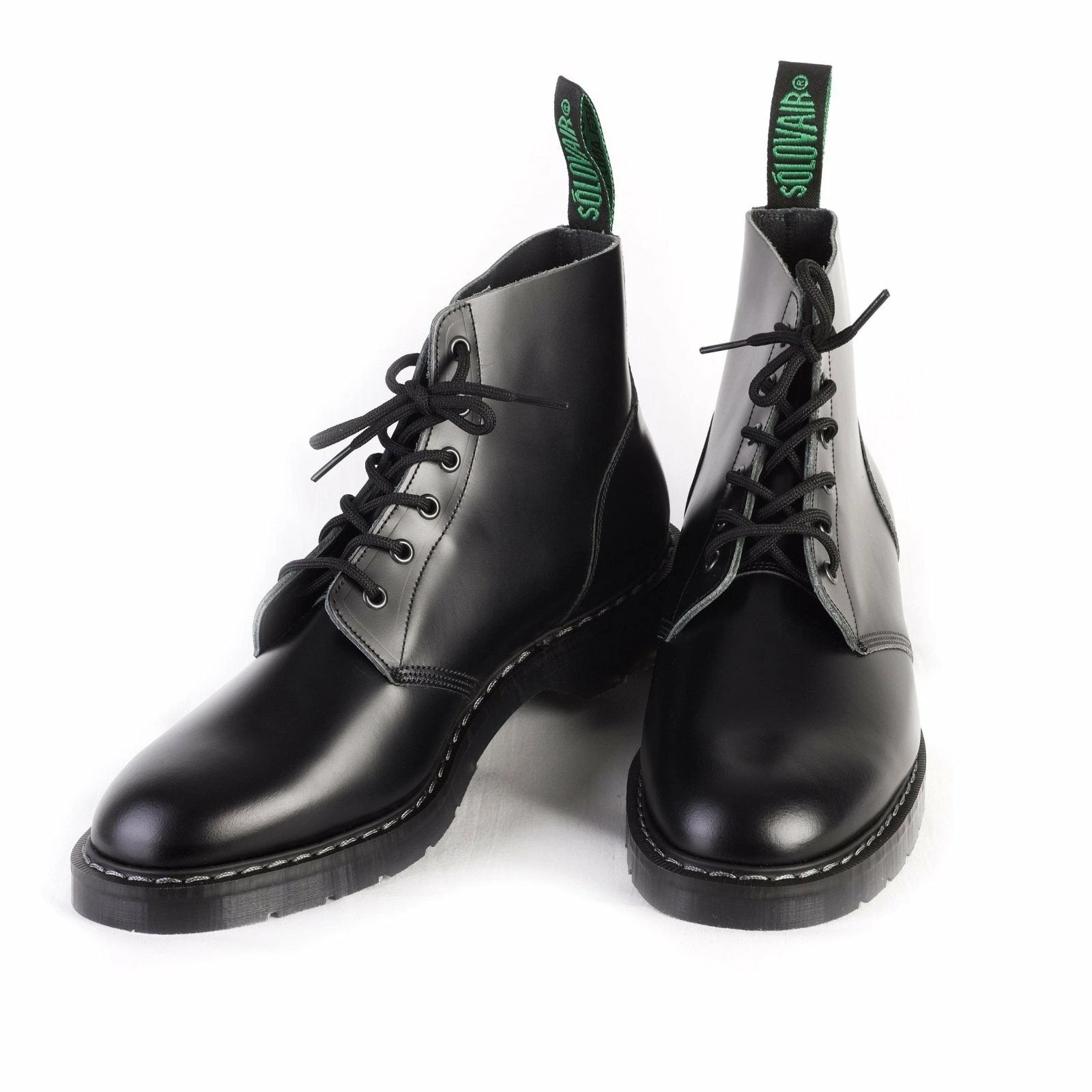 Solovair ASTRONAUT DERBY BOOT | 6 Eye Hi Shine | Black 5 Solovair ASTRONAUT DERBY BOOT | 6 Eye Hi Shine | Black - Image 3
