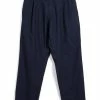 HANSEN GARMENTS EIGIL | Light Wide Cut Summer Trousers | Navy -HANSEN SHOP eigil light wide cut summer trousers navy 381105