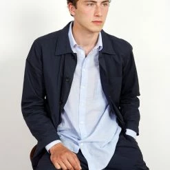 HANSEN GARMENTS EIGIL | Light Wide Cut Summer Trousers | Navy -HANSEN SHOP eigil light wide cut summer trousers navy 691575