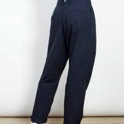 HANSEN GARMENTS EIGIL | Light Wide Cut Summer Trousers | Navy -HANSEN SHOP eigil light wide cut summer trousers navy 804074