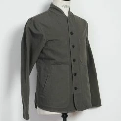 HANSEN GARMENTS ERLING | Refined Work Jacket | Green Grey -HANSEN SHOP erling refined work jacket green grey hansen garments 118496