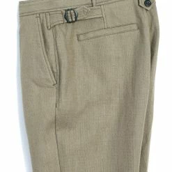 HANSEN GARMENTS FINN | Side Buckle Regular Trousers | Bay Leaf -HANSEN SHOP finn side buckle regular trousers bay leaf hansen garments 949063