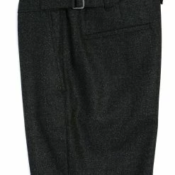 HANSEN GARMENTS FINN | Side Buckle Regular Trousers | Black Marble -HANSEN SHOP finn side buckle regular trousers black marble hansen garments 611898