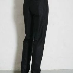 HANSEN GARMENTS FINN | Side Buckle Regular Trousers | Black Marble -HANSEN SHOP finn side buckle regular trousers black marble hansen garments 823294