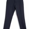 HANSEN GARMENTS FINN | Side Buckle Regular Trousers | Blue Pin -HANSEN SHOP finn side buckle regular trousers blue pin hansen garments 724377