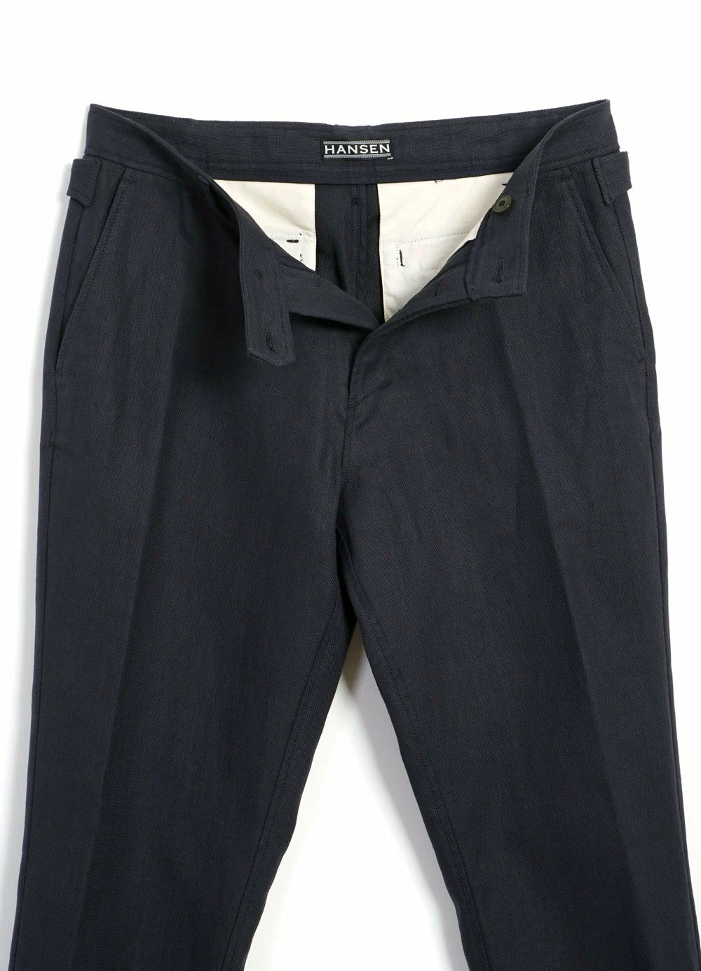 HANSEN GARMENTS FINN | Side Buckle Regular Trousers | Dark Blue 8 HANSEN GARMENTS FINN | Side Buckle Regular Trousers | Dark Blue - Image 6