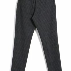HANSEN GARMENTS FINN | Side Buckle Regular Trousers | Grey Pin -HANSEN SHOP finn side buckle regular trousers grey pin hansen garments 213145